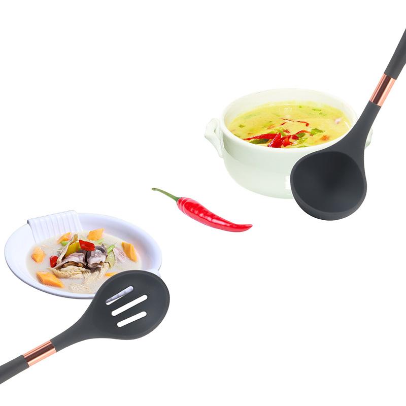 Heat resistant stainless steel silicone cooking tools